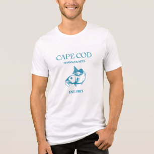 T-shirt En Tri-matière Cape Cod Massachusetts Vintage Hommes Pêche en Mer