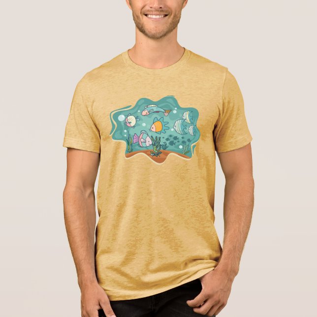 T-shirt En Tri-matière Caricature sous-marine Ocean Life (Recto)