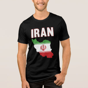 T-shirt En Tri-matière Carte du drapeau iranien Fierté iranienne
