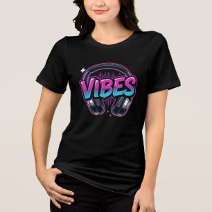 T-shirt En Tri-matière Casque Audio Neon Vibes Cyberpunk