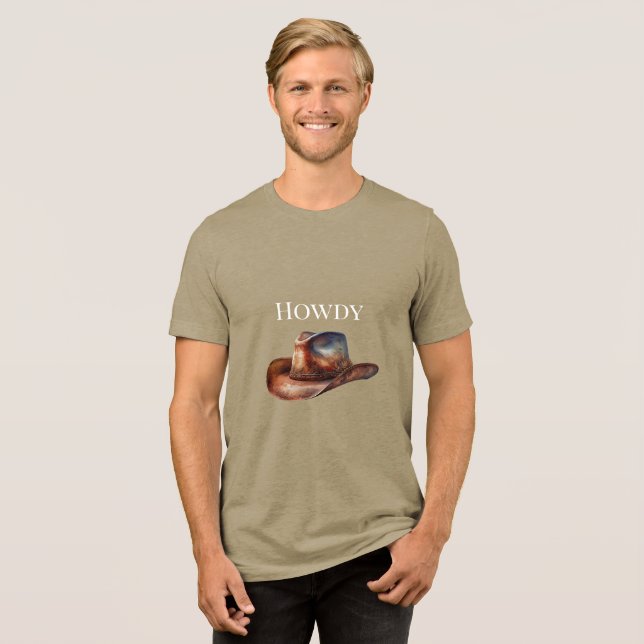 T-shirt En Tri-matière Casquette Western Brown Cowboy (Recto plein)