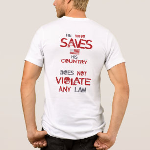 T-shirt En Tri-matière Celui Qui Sauve Son Pays Ne Viole Aucune Loi Trump