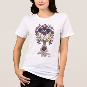 T-shirt En Tri-matière Cerf cosmique floral doré
