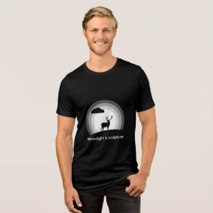 T-shirt En Tri-matière Cerf Majestueux Silhouette sous Style de Lumière L