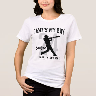 T-shirt En Tri-matière C'est My Boy Baseball Maman T-Shirt, Tball Maman T