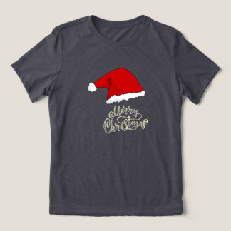 T-shirt En Tri-matière Chapeau de Père Noël | Typographie Joyeux Noël