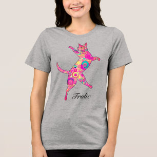 T-shirt En Tri-matière Chat à fourchettes multicolores