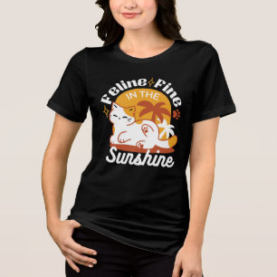 T-shirt En Tri-matière Chat adorable se relaxer au soleil - Animal de com