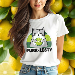 T-shirt En Tri-matière Chat adorable tenant la chaux