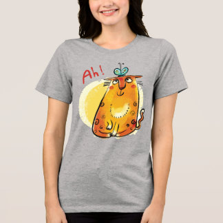 T-shirt En Tri-matière Chat avec papillon