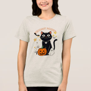 T-shirt En Tri-matière Chat d'Halloween Nuit Effrayante