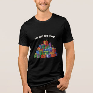 T-shirt En Tri-matière Chat Drôle "Le Meilleur Cadeau C'est Moi" Surprise