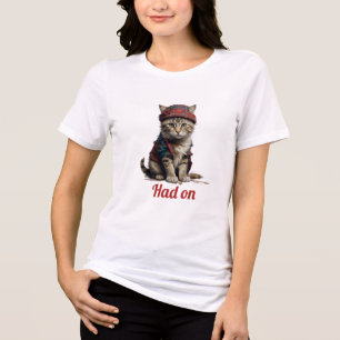 T-shirt En Tri-matière chat écossais déguisé - avait sur