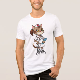 T-shirt En Tri-matière Chat infirmière de confiance - Style de dessin des