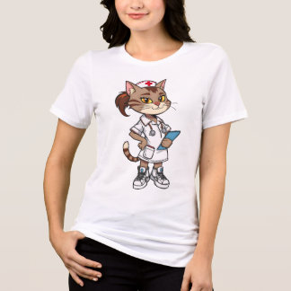 T-shirt En Tri-matière Chat infirmière de confiance - Style de dessin des