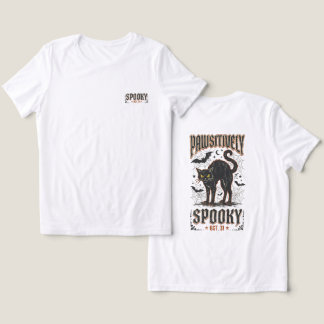 T-shirt En Tri-matière Chat noir effrayant vintage pour Halloween