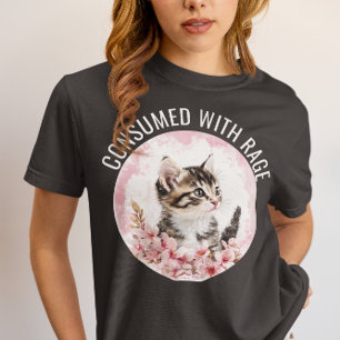 T-shirt En Tri-matière Chaton drôle mème Consumé par la Rage Chat Sarcast