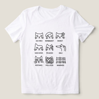 T-shirt En Tri-matière Chats d'artistes célèbres Grille minimaliste Art m