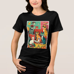 T-shirt En Tri-matière Chats modernes du milieu du siècle en vacances