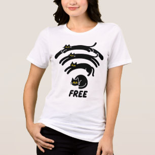 T-shirt En Tri-matière Chats noirs drôles amateurs de chats minimalistes