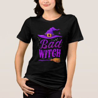 T-shirt En Tri-matière Chemise à col rond Black Bad Witch | Tee drôle de
