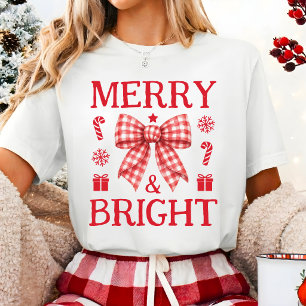 T-shirt En Tri-matière Chemise à noeud à carreaux rouge de Noël Merry & B