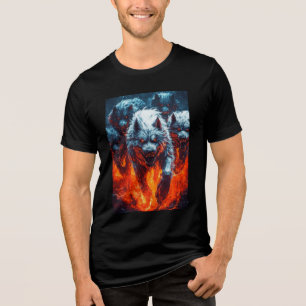 T-shirt En Tri-matière Chemise à trois mélanges infernale Wolf Pack