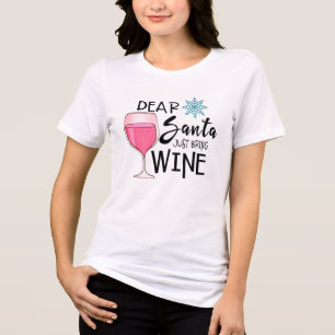 T-shirt En Tri-matière Chemise à vin Père Noël amusante - Thé de Noël