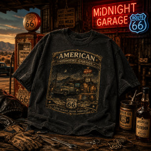 T-shirt En Tri-matière Chemise américaine Route 66 Garage de minuit