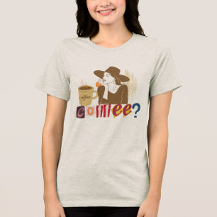 T-shirt En Tri-matière Chemise Chic Amoureux de Café Style Note de Rançon