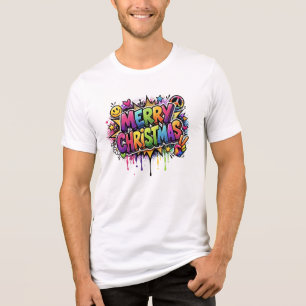 T-shirt En Tri-matière Chemise de Noël graffiti Merry Christmas Cool Urba