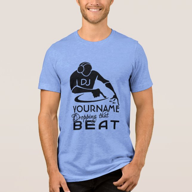 T-shirt En Tri-matière Chemise DJ personnalisée - choisir style et couleu (Recto)