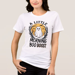 T-shirt En Tri-matière Chemise fantôme Halloween avec art de lune vintage