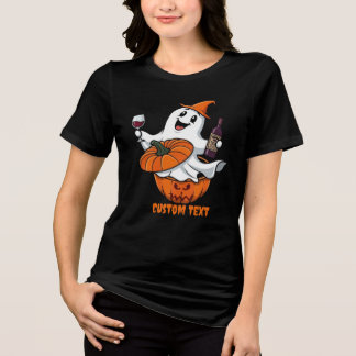T-shirt En Tri-matière Chemise fantôme vin Halloween citrouille