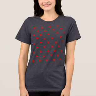 T-shirt En Tri-matière Chemise graphique à motif de cœurs rouges Coquette