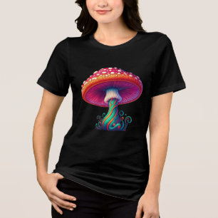 T-shirt En Tri-matière Chemise Hippie Boho Champignon – Mode des années 6