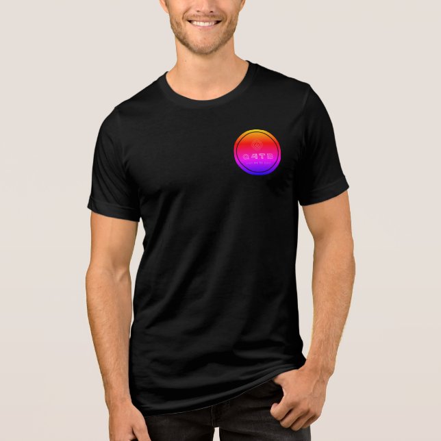 T-shirt En Tri-matière Chemise noire avec logo de poche couleur (Recto)