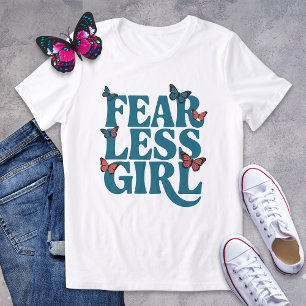 T-shirt En Tri-matière Chemise papillon Turquoise Gras Fille sans peur