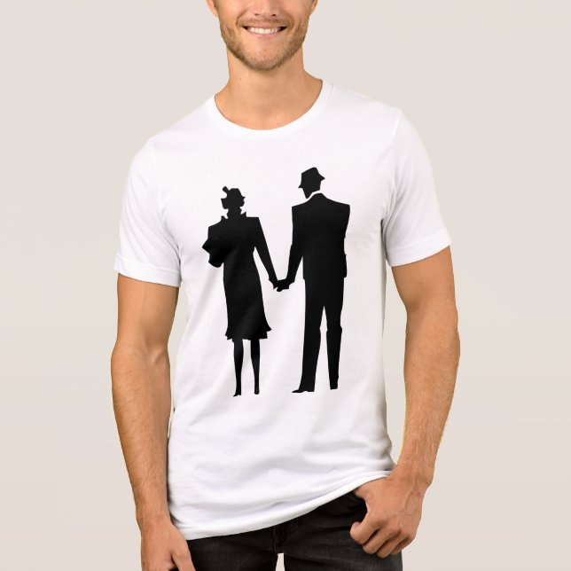 T-shirt En Tri-matière Chemise pour Couple I Tee pour Parties I Tee pour  (Recto)
