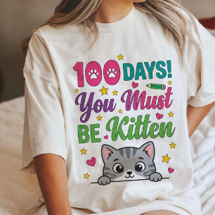 T-shirt En Tri-matière Chemise pour enseignante de chaton pour 100 jours