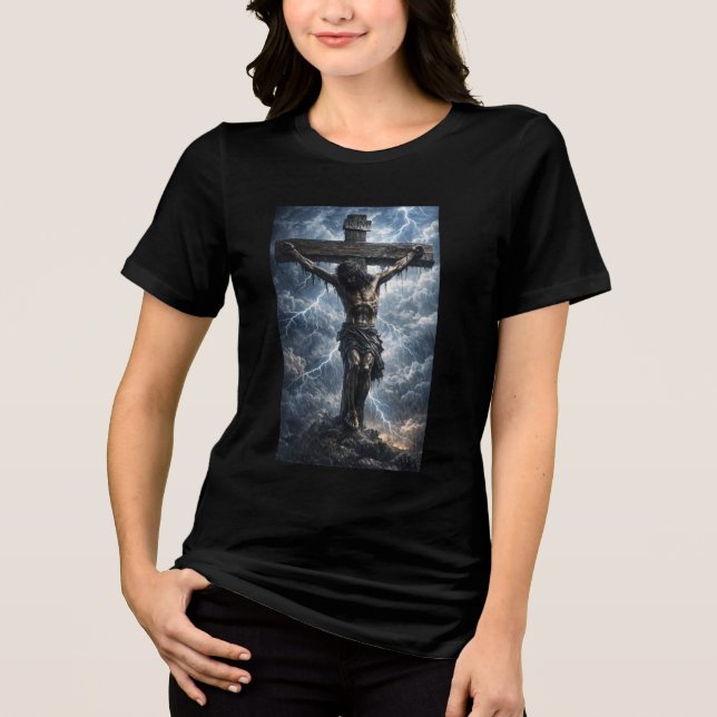 T-shirt En Tri-matière chemise présentant une œuvre touchante de Jésus-Ch (Recto)