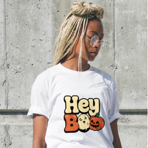 T-shirt En Tri-matière Chemise rétro groovy Halloween pour femmes « Hey