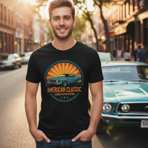 T-shirt En Tri-matière Chemise Rétro Muscle Car Classique Américain