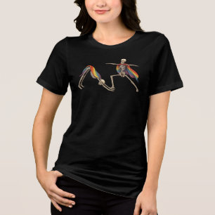 T-shirt En Tri-matière Chemise Skeleton Pride Yoga Comfort Colors, Arc-en