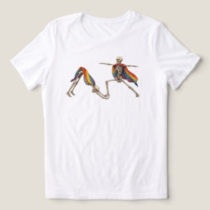 T-shirt En Tri-matière Chemise Skeleton Pride Yoga Comfort Colors, Arc-en
