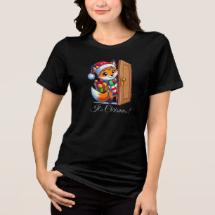 T-shirt En Tri-matière Chemise Tri-Blend Fox de Noël