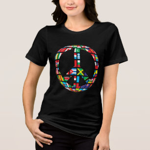 T-shirt En Tri-matière Chemise Tri-Blend signe de paix