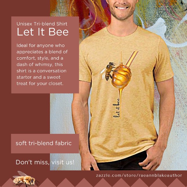 T-shirt En Tri-matière Chemise Unisex Tri-Blend 'Let It Bee' (Créateur téléchargé)
