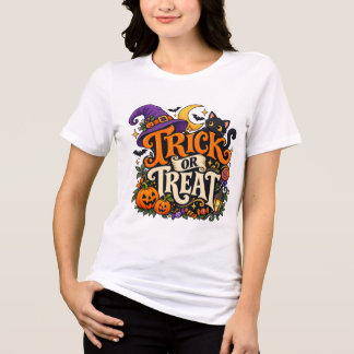 T-shirt En Tri-matière Chemises pour femmes Magic Halloween « Trick or Tr