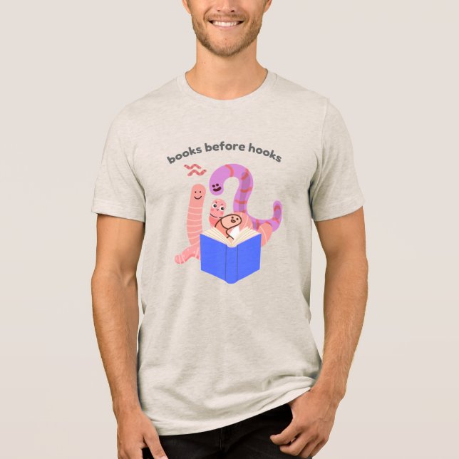 T-shirt En Tri-matière Chemises Tri-Blend Livres Avant Crochets (Recto)